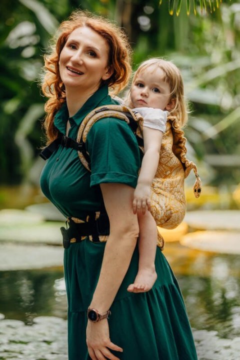Nosidełko LennyPreschool z tkaniny żakardowej (100% wiskoza bambusowa), rozmiar preschool - WOLNY DUCH - AURUM