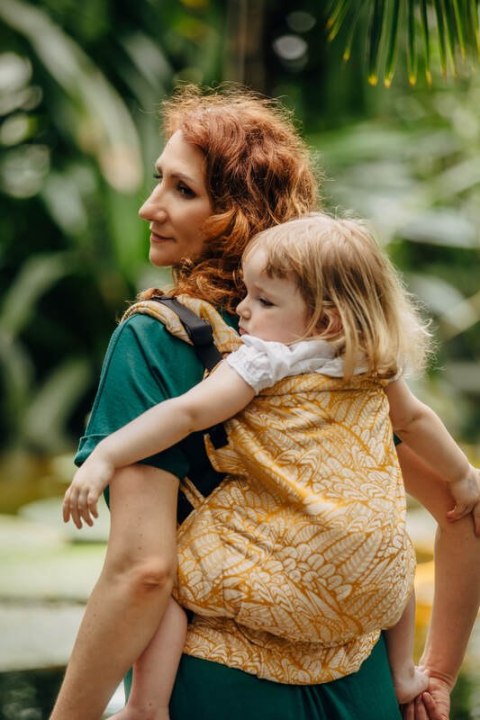 Nosidełko LennyPreschool z tkaniny żakardowej (100% wiskoza bambusowa), rozmiar preschool - WOLNY DUCH - AURUM