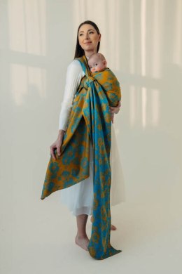 Żakardowa chusta do noszenia dzieci, 100% bawełna - RETRO'N'ROSES - ROSARIUM - rozmiar M (drugi gatunek)