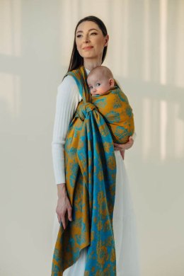 Żakardowa chusta do noszenia dzieci, 100% bawełna - RETRO'N'ROSES - ROSARIUM - rozmiar XS