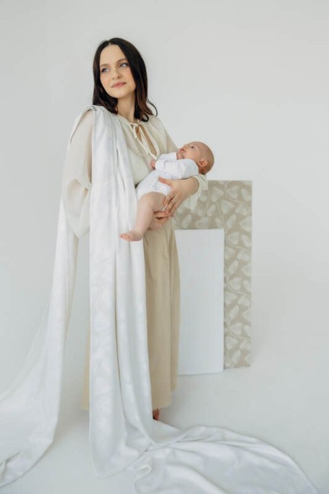 Żakardowa chusta do noszenia dzieci, 100% wiskoza bambusowa - VIRIDIFLORA - MILKY WAY - rozmiar M