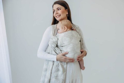 Żakardowa chusta do noszenia dzieci (50% bawełna, 25%konopie, 25% lyocell) - VIRIDIFLORA - CONNECT - rozmiar L