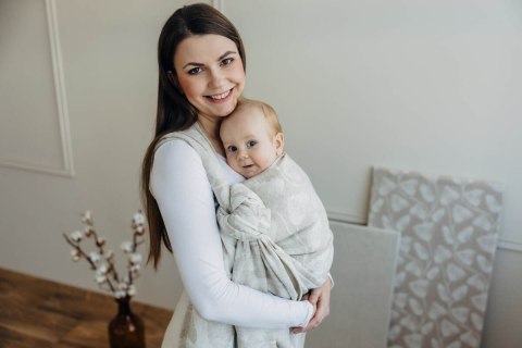 Żakardowa chusta do noszenia dzieci (50% bawełna, 25%konopie, 25% lyocell) - VIRIDIFLORA - CONNECT - rozmiar L