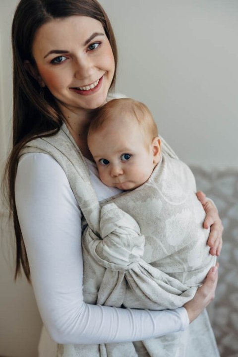 Żakardowa chusta do noszenia dzieci (50% bawełna, 25%konopie, 25% lyocell) - VIRIDIFLORA - CONNECT - rozmiar L