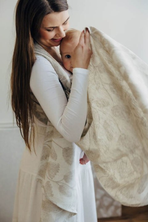 Żakardowa chusta do noszenia dzieci (50% bawełna, 25%konopie, 25% lyocell) - VIRIDIFLORA - CONNECT - rozmiar L