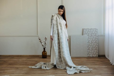 Żakardowa chusta do noszenia dzieci (50% bawełna, 25%konopie, 25% lyocell) - VIRIDIFLORA - CONNECT - rozmiar L