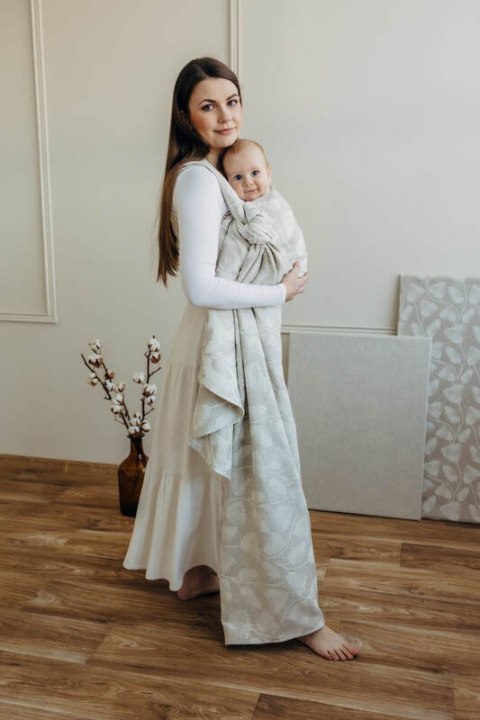Żakardowa chusta do noszenia dzieci (50% bawełna, 25%konopie, 25% lyocell) - VIRIDIFLORA - CONNECT - rozmiar S