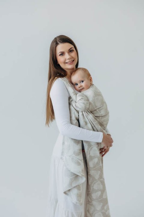 Żakardowa chusta do noszenia dzieci (50% bawełna, 25%konopie, 25% lyocell) - VIRIDIFLORA - CONNECT - rozmiar XS