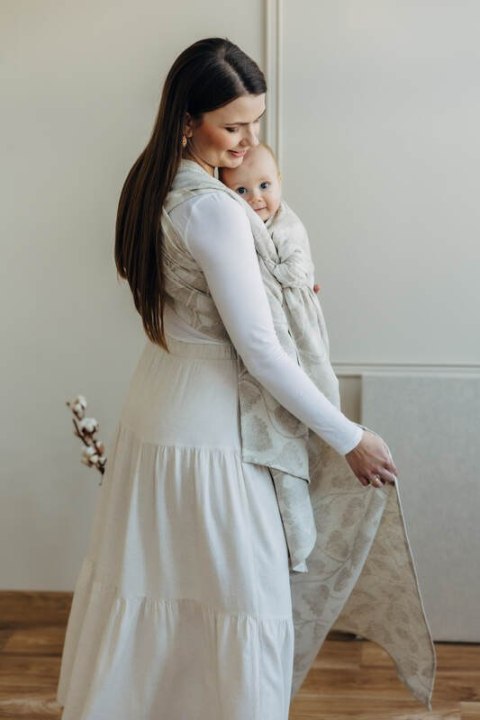 Żakardowa chusta do noszenia dzieci (50% bawełna, 25%konopie, 25% lyocell) - VIRIDIFLORA - CONNECT - rozmiar XS