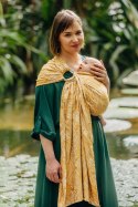 Żakardowa chusta kółkowa do noszenia dzieci, 100% wiskoza bambusowa, ramię bez zakładek - WOLNY DUCH - AURUM - standard 1.8m