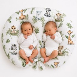 Bobono Poduszka rogal do karmienia bliźniąt + zdejmowana poszewka - Little Safari