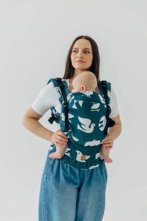 Nosidełko LennyUpGrade PRO z tkaniny żakardowej,100% wiskoza bambusowa, rozmiar standard - BIRDY - SKYWARD