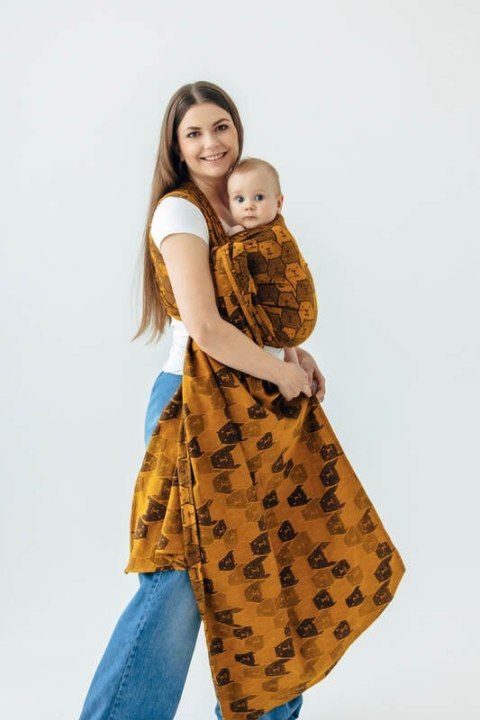 Żakardowa chusta do noszenia dzieci, 100% bawełna - CAPYBARAS - TRIBU - rozmiar XL
