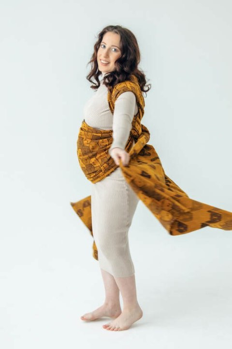 Żakardowa chusta do noszenia dzieci, 100% bawełna - CAPYBARAS - TRIBU - rozmiar M