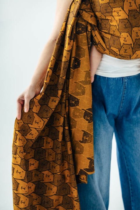 Żakardowa chusta do noszenia dzieci, 100% bawełna - CAPYBARAS - TRIBU - rozmiar XS