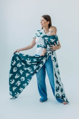Żakardowa chusta do noszenia dzieci, 100% wiskoza bambusowa - BIRDY - SKYWARD - rozmiar S
