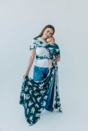 Żakardowa chusta do noszenia dzieci, 100% wiskoza bambusowa - BIRDY - SKYWARD - rozmiar XS