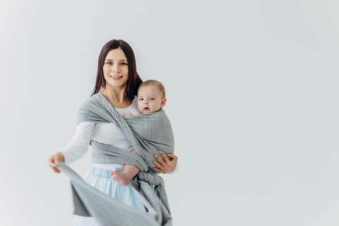Żakardowa chusta do noszenia dzieci (54% jedwab, 46% bawełna) - LITTLE LOVE - MUNA - rozmiar S