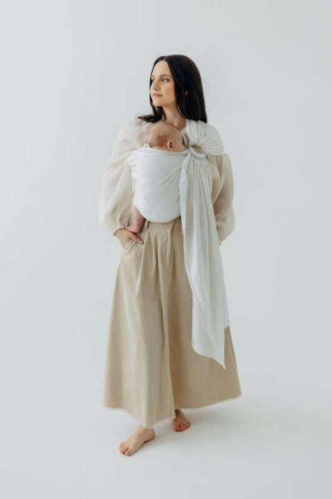 Żakardowa chusta kółkowa do noszenia dzieci, 100% wiskoza bambusowa, ramię bez zakładek - VIRIDIFLORA - MILKY WAY - standard 1.