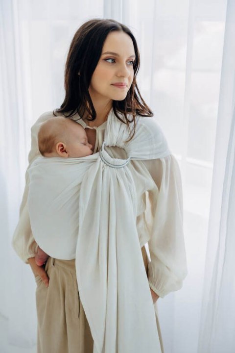 Żakardowa chusta kółkowa do noszenia dzieci, 100% wiskoza bambusowa, ramię bez zakładek - VIRIDIFLORA - MILKY WAY - standard 1.