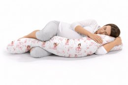Bobono Poduszka ciążowa Longer dla kobiet w ciąży do spania + zdejmowana poszewka - Blossom Fairies
