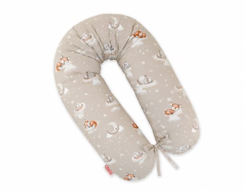 Bobono Poduszka ciążowa Longer dla kobiet w ciąży do spania + zdejmowana poszewka - Twinkle Woodland