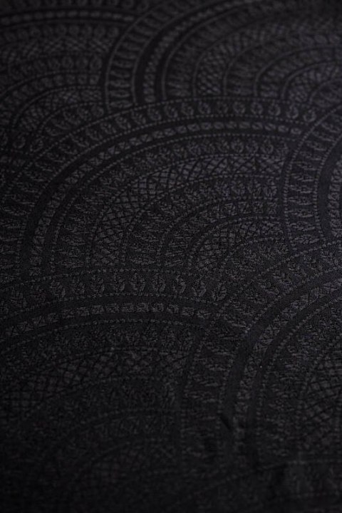 Żakardowa chusta do noszenia dzieci, 59% bawełna, 41% wełna merino - PAWI OGON - PITCH BLACK - rozmiar M