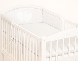 Bobono Ochraniacz do łóżeczka na szczebelki uniwersalny - Serduszka białe