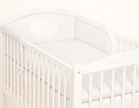 Bobono Ochraniacz do łóżeczka na szczebelki uniwersalny - Serduszka białe