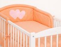 Bobono Ochraniacz do łóżeczka na szczebelki uniwersalny - Serduszka brzoskwiniowe