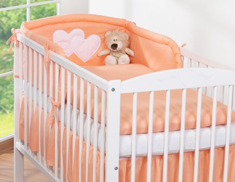 Bobono Ochraniacz do łóżeczka na szczebelki uniwersalny - Serduszka brzoskwiniowe