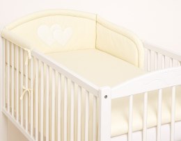Bobono Ochraniacz do łóżeczka na szczebelki uniwersalny - Serduszka kremowe