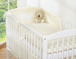 Bobono Ochraniacz do łóżeczka na szczebelki uniwersalny - Serduszka kremowe