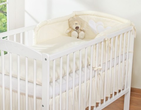 Bobono Ochraniacz do łóżeczka na szczebelki uniwersalny - Serduszka kremowe