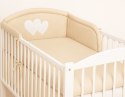 Bobono Ochraniacz do łóżeczka na szczebelki uniwersalny - Serduszka kropki na beżu