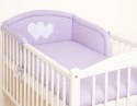 Bobono Ochraniacz do łóżeczka na szczebelki uniwersalny - Serduszka kropki na fiolecie