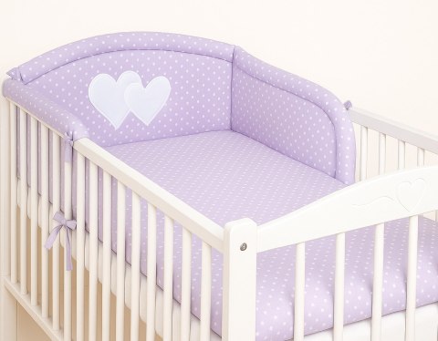 Bobono Ochraniacz do łóżeczka na szczebelki uniwersalny - Serduszka kropki na fiolecie
