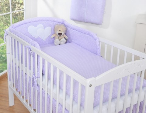 Bobono Ochraniacz do łóżeczka na szczebelki uniwersalny - Serduszka kropki na fiolecie