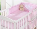 Bobono Ochraniacz do łóżeczka na szczebelki uniwersalny - Serduszka kropki na różu