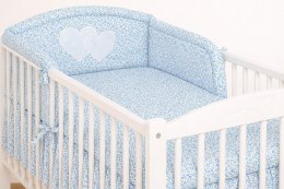 Bobono Ochraniacz do łóżeczka na szczebelki uniwersalny - Serduszka łączka niebieska
