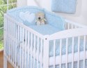 Bobono Ochraniacz do łóżeczka na szczebelki uniwersalny - Serduszka łączka niebieska