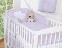 Bobono Ochraniacz do łóżeczka na szczebelki uniwersalny - Serduszka łączka różowa