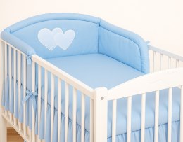 Bobono Ochraniacz do łóżeczka na szczebelki uniwersalny - Serduszka niebieskie