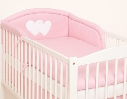 Bobono Ochraniacz do łóżeczka na szczebelki uniwersalny - Serduszka różowe