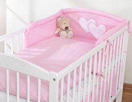 Bobono Ochraniacz do łóżeczka na szczebelki uniwersalny - Serduszka różowe
