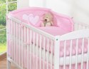 Bobono Ochraniacz do łóżeczka na szczebelki uniwersalny - Serduszka różowe