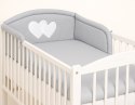 Bobono Ochraniacz do łóżeczka na szczebelki uniwersalny - Serduszka szare