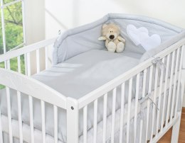 Bobono Ochraniacz do łóżeczka na szczebelki uniwersalny - Serduszka szare