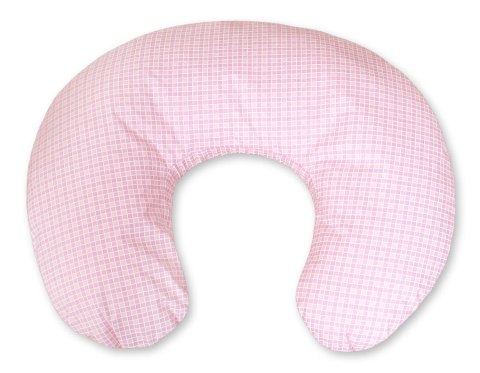 Bobono Poduszka rogal do karmienia fasolka + zdejmowana poszewka - Kratka różowa