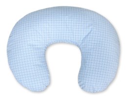 Bobono Poduszka rogal do karmienia fasolka + zdejmowana poszewka - kratka niebieska